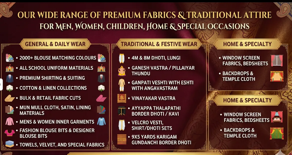 Sri Krishna Enterprises Collection Menu